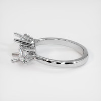 14K White Gold Three Stone Ring Setting Image