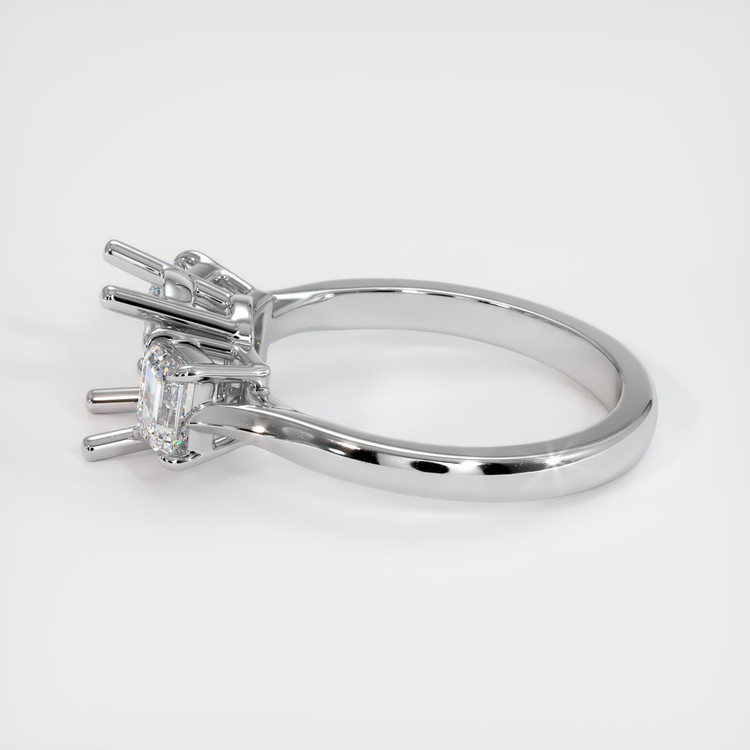 14K White Gold Three Stone Ring Setting