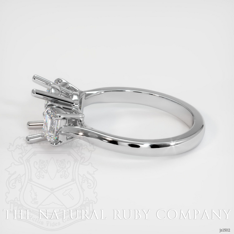 14K White Gold Three Stone Ring Setting