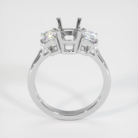 14K White Gold Three Stone Ring Setting Image