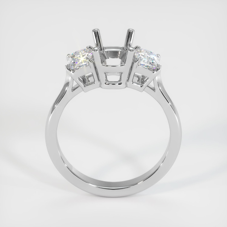 14K White Gold Three Stone Ring Setting
