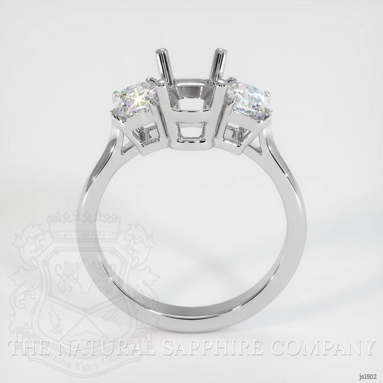 14K White Gold Three Stone Ring Setting