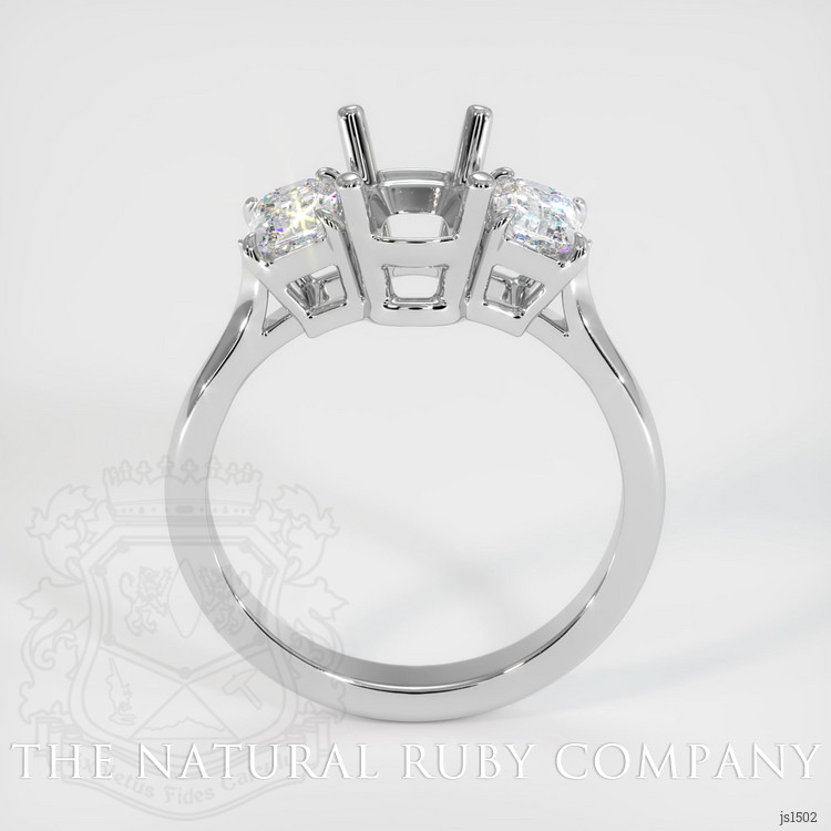 18K White Gold Three Stone Ring Setting