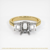 14K White & Yellow Three Stone Ring Setting Image