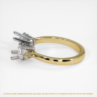 14K White & Yellow Three Stone Ring Setting Image