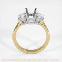 14K White & Yellow Three Stone Ring Setting Image