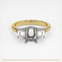 18K White & Yellow Three Stone Ring Setting Image