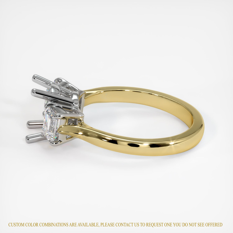 18K White & Yellow Three Stone Ring Setting