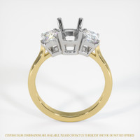 18K White & Yellow Three Stone Ring Setting Image