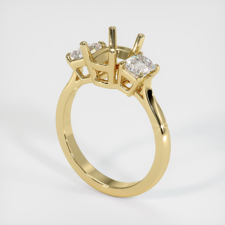 10K Yellow Gold Three Stone Ring Setting