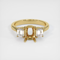 14K Yellow Gold Three Stone Ring Setting Image