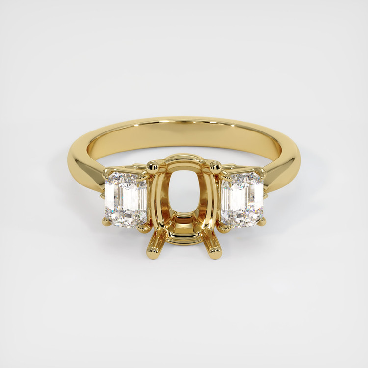 14K Yellow Gold Three Stone Ring Setting