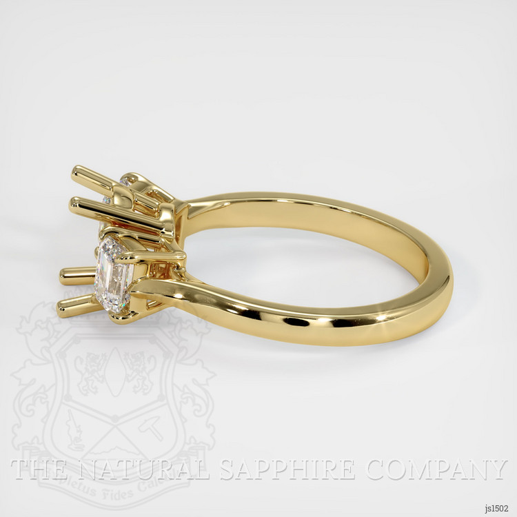 14K Yellow Gold Three Stone Ring Setting