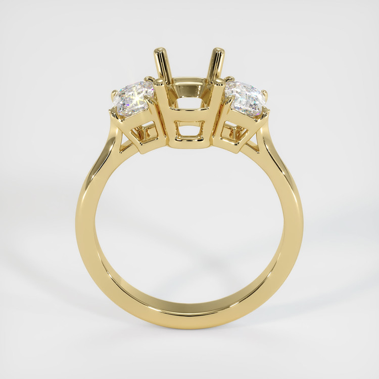 14K Yellow Gold Three Stone Ring Setting