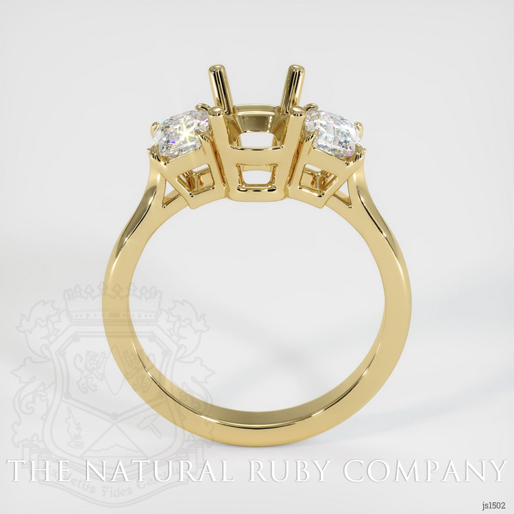 14K Yellow Gold Three Stone Ring Setting