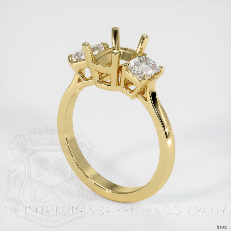 18K Yellow Gold Three Stone Ring Setting