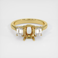 18K Yellow Gold Three Stone Ring Setting Image
