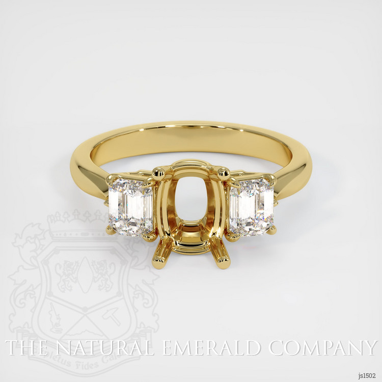 18K Yellow Gold Three Stone Ring Setting