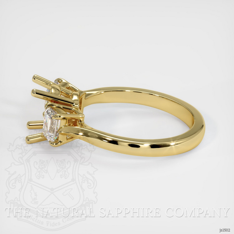 18K Yellow Gold Three Stone Ring Setting