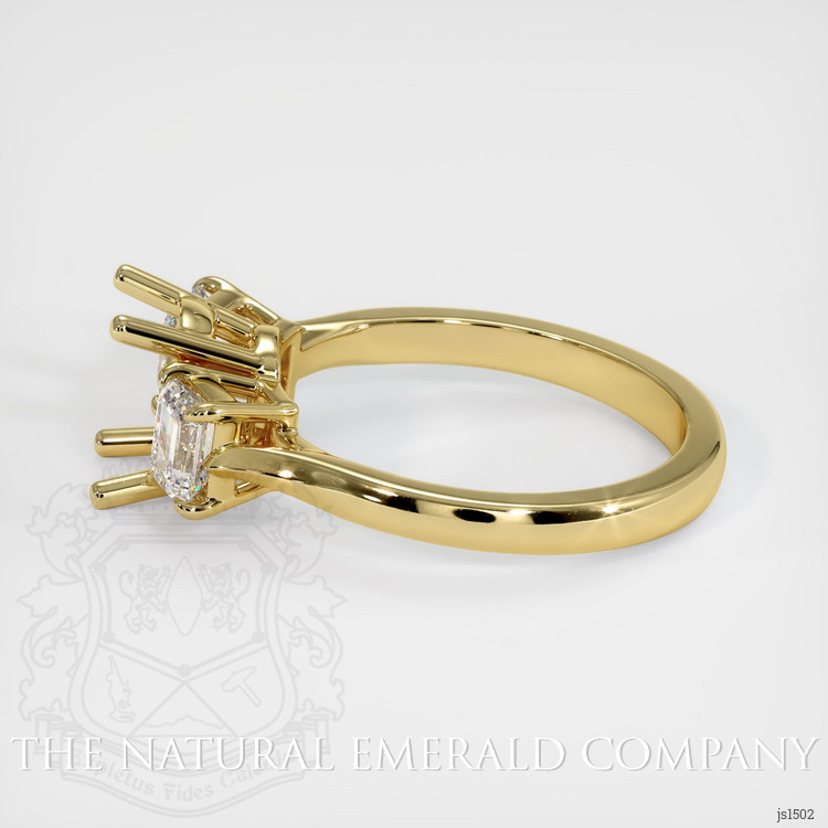 18K Yellow Gold Three Stone Ring Setting
