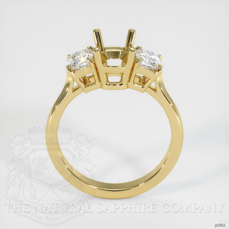 18K Yellow Gold Three Stone Ring Setting