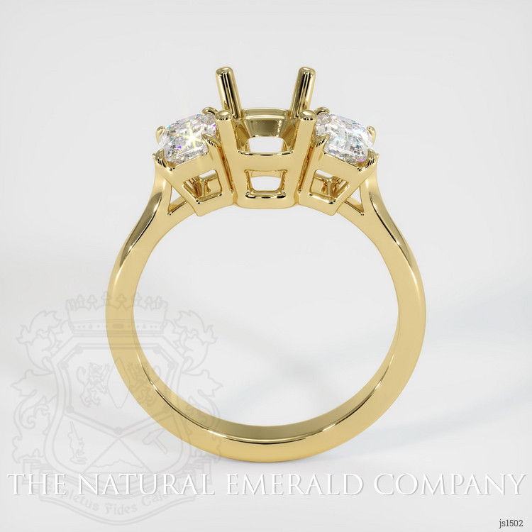 18K Yellow Gold Three Stone Ring Setting