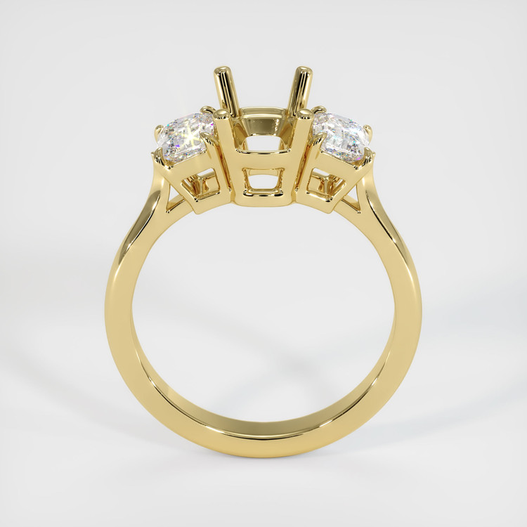 18K Yellow Gold Three Stone Ring Setting