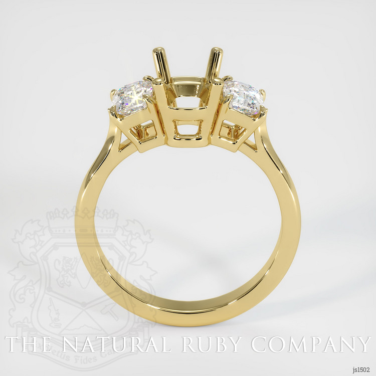 18K Yellow Gold Three Stone Ring Setting
