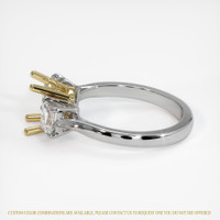 14K Yellow & White Three Stone Ring Setting Image