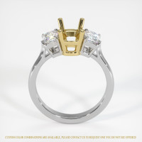 18K Yellow & White Three Stone Ring Setting Image