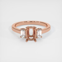 14K Rose Gold Three Stone Ring Setting Image