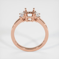 14K Rose Gold Three Stone Ring Setting Image