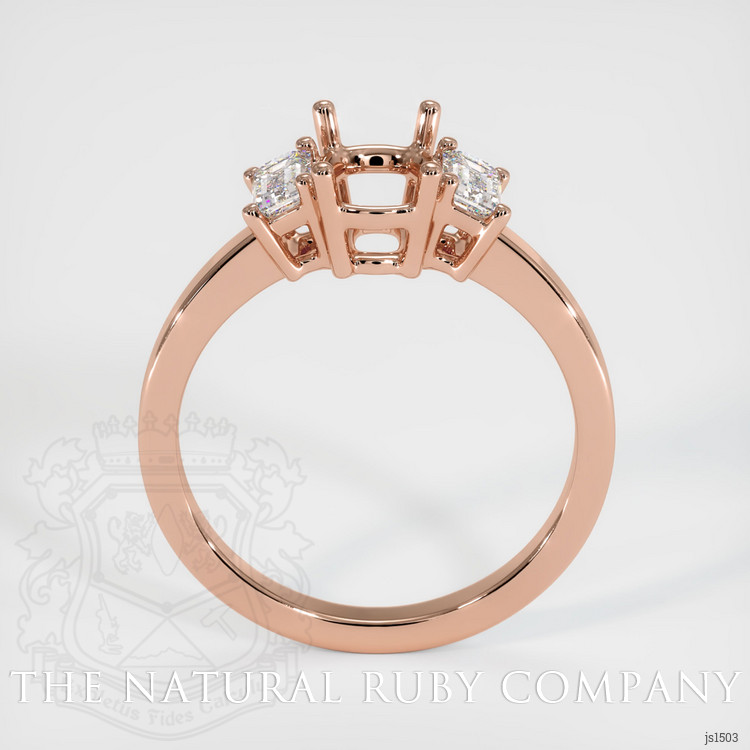 14K Rose Gold Three Stone Ring Setting