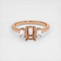 18K Rose Gold Three Stone Ring Setting Image