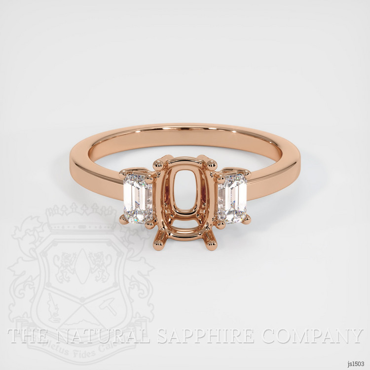 18K Rose Gold Three Stone Ring Setting