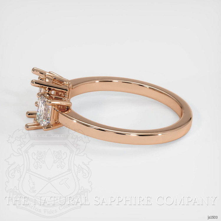 18K Rose Gold Three Stone Ring Setting
