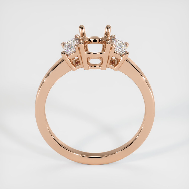 18K Rose Gold Three Stone Ring Setting