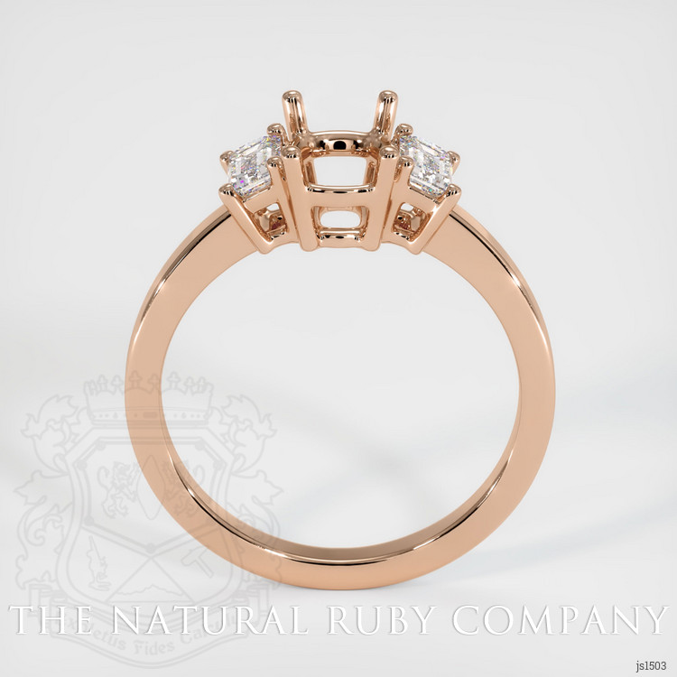 18K Rose Gold Three Stone Ring Setting