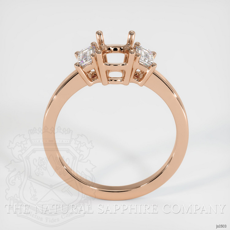 18K Rose Gold Three Stone Ring Setting