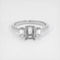 14K White Gold Three Stone Ring Setting Image