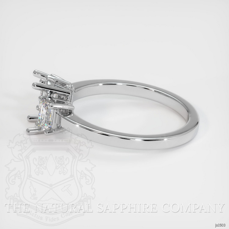 14K White Gold Three Stone Ring Setting