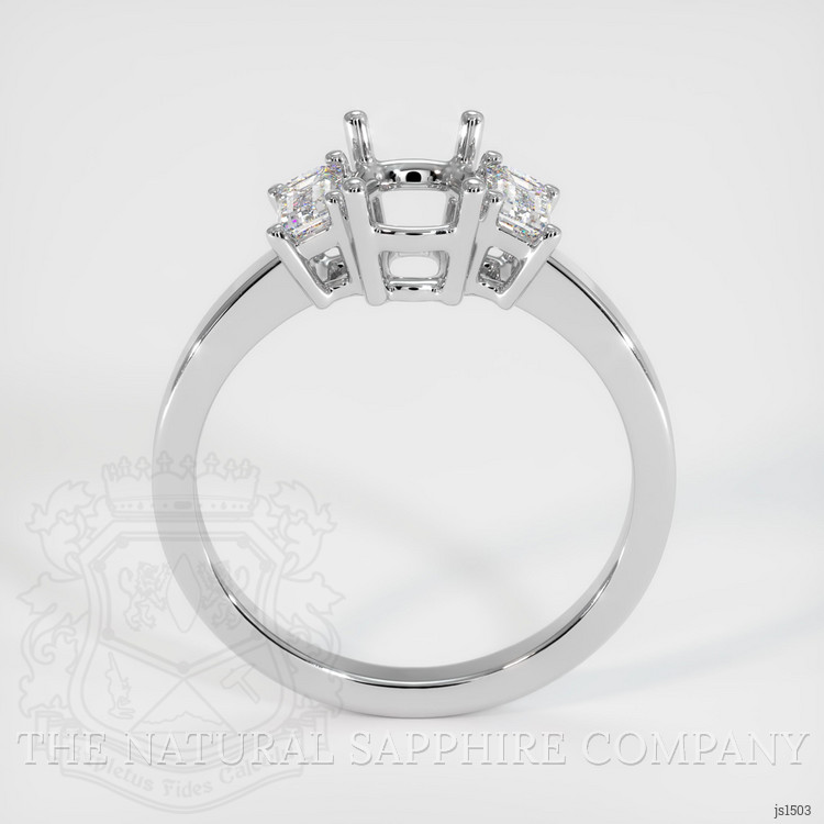 14K White Gold Three Stone Ring Setting