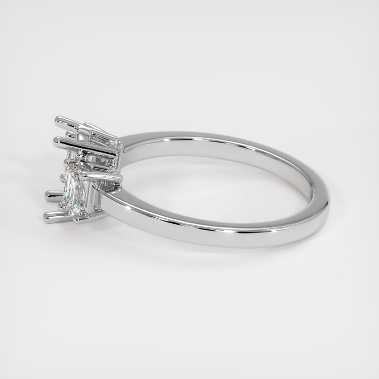 18K White Gold Three Stone Ring Setting