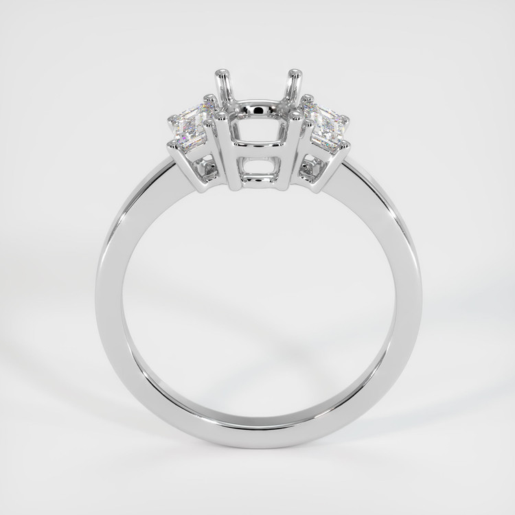 18K White Gold Three Stone Ring Setting
