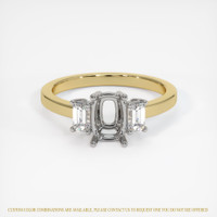 14K White & Yellow Three Stone Ring Setting Image