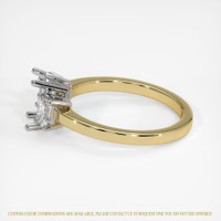 14K White & Yellow Three Stone Ring Setting Image