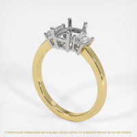 18K White & Yellow Three Stone Ring Setting Video