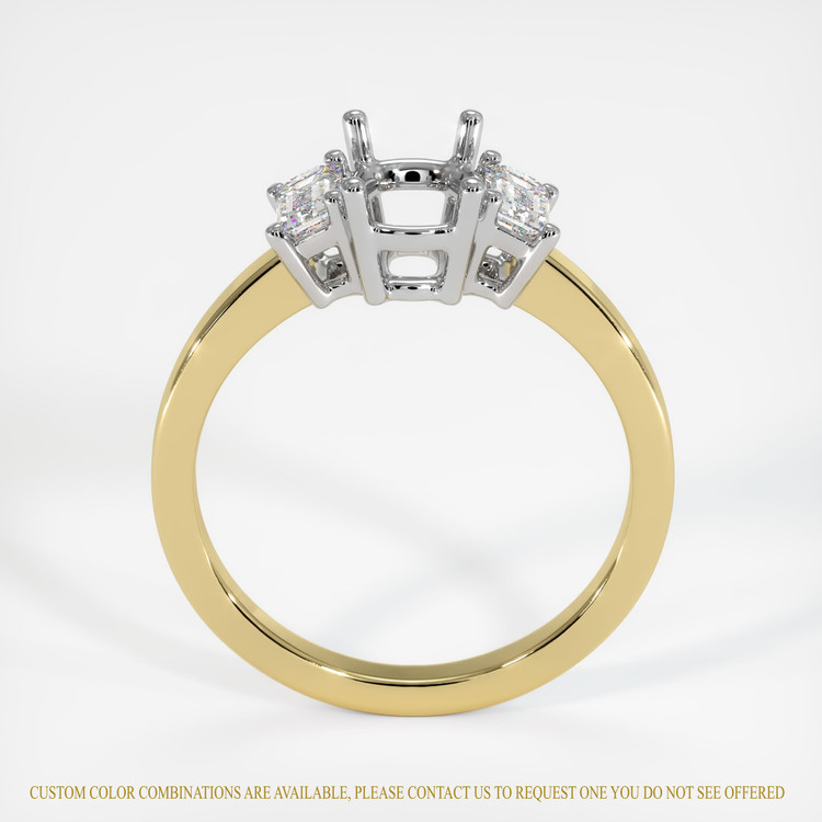 18K White & Yellow Three Stone Ring Setting