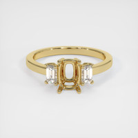 10K Yellow Gold Three Stone Ring Setting Image