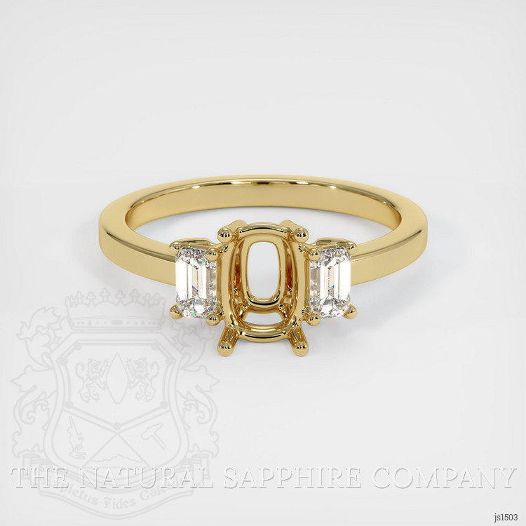 10K Yellow Gold Three Stone Ring Setting